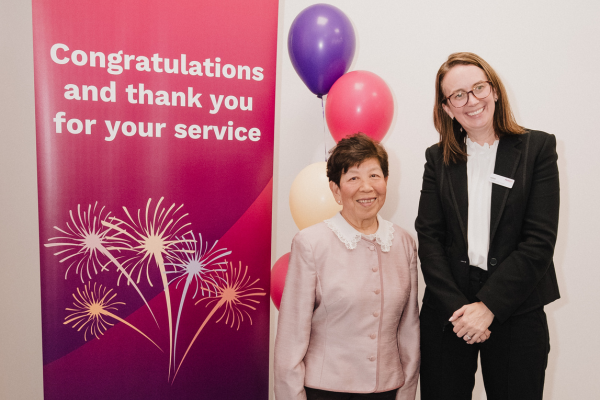 Peggy Finegan and Jodie Geissler at Years of Service 2025